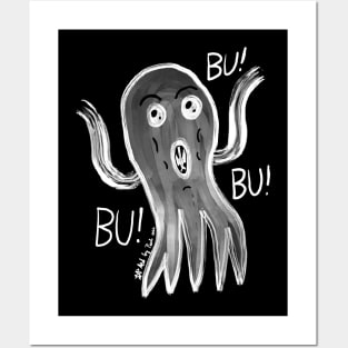 Inverted cute scary ghost Cuten Bububu Posters and Art